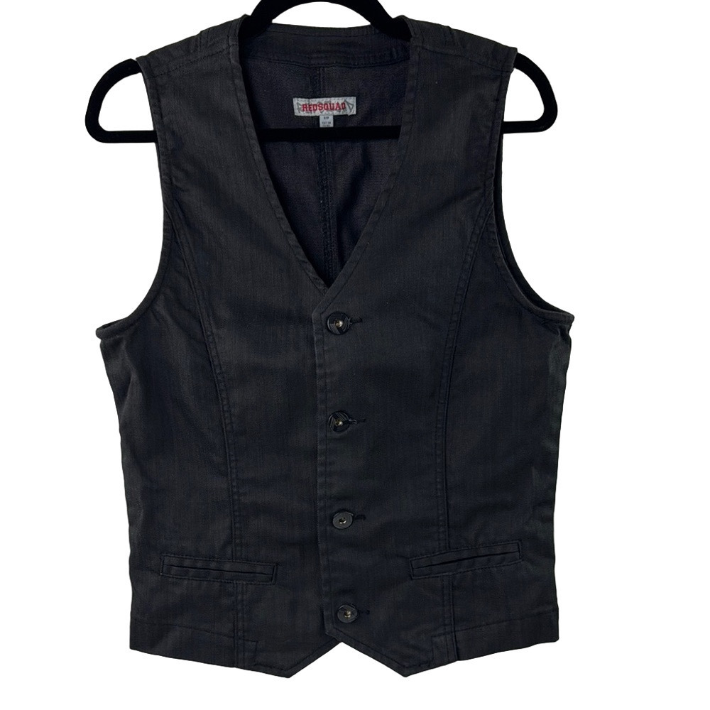 Redsquad Black Button-Up Vest size small